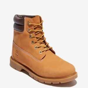 Timberland Wheat Nubuck Boots with Dark Brown Collar